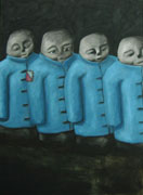 Aardappelmannetjes / Potato men  - Acryl en olieverf op doek 160 x 120 cm Priv&eacute;collectie 