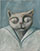 Poes 13 / Cat 13  - Acryl en olieverf op doek 50 x 40 cm Priv&eacute;collectie 